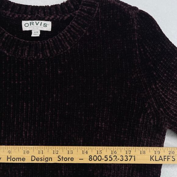 ORVIS Sweater Womens S Plush Soft Cozy Chenille Pullover Jumper Plum Purple - Picture 12 of 14